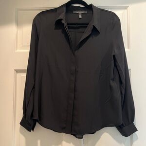 White House Black Market Black Buttondown Blouse. Size S.